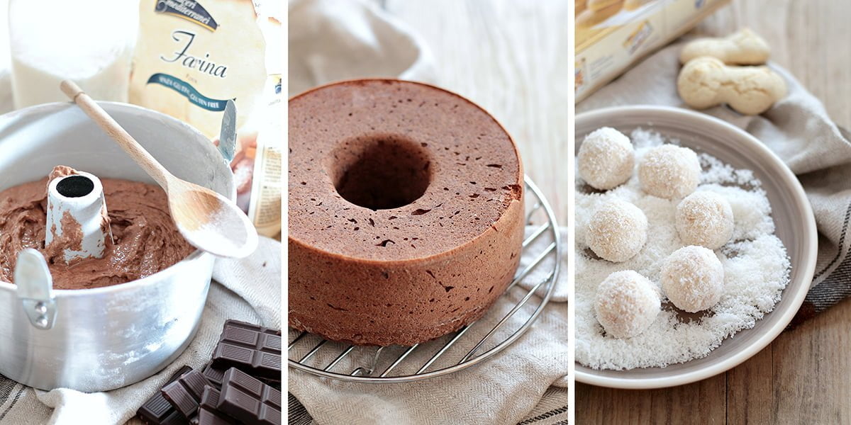 Torta chiffon al cioccolato e cocco senza glutine