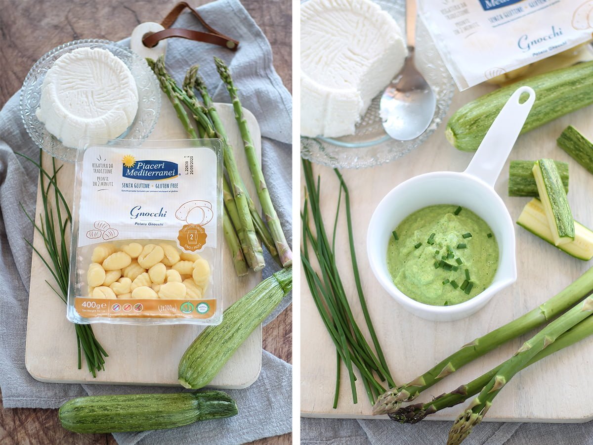 Gnocchi di patate senza glutine al pesto di asparagi e zucchine