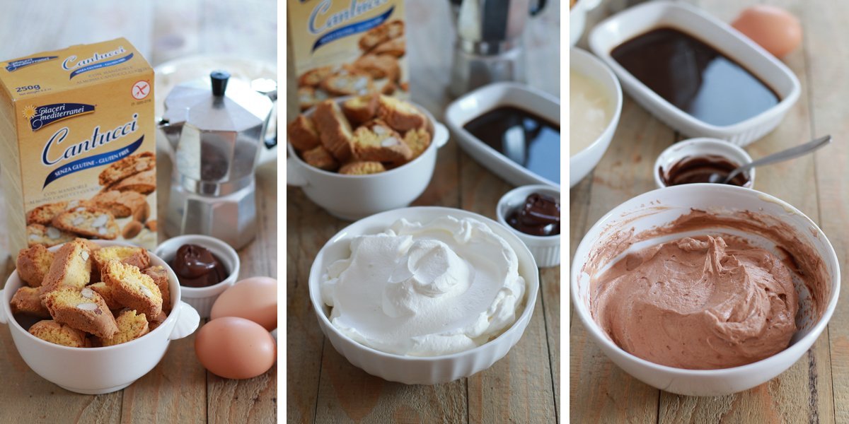 Tiramisù ai cantucci e crema di nocciole