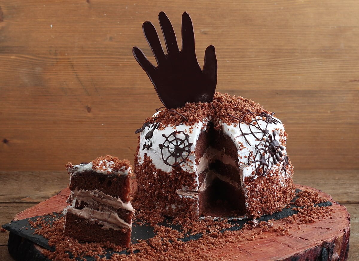 Torta al cacao senza glutine per halloween