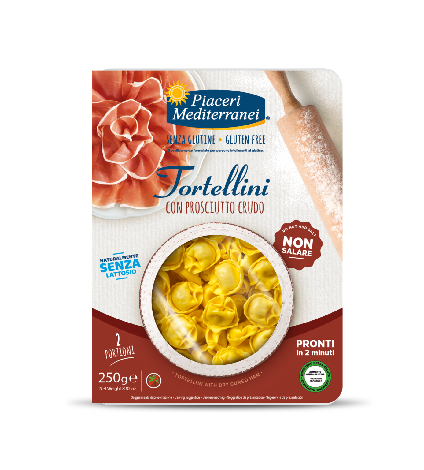 Tortellini con prosciutto crudo senza glutine Piaceri Mediterranei